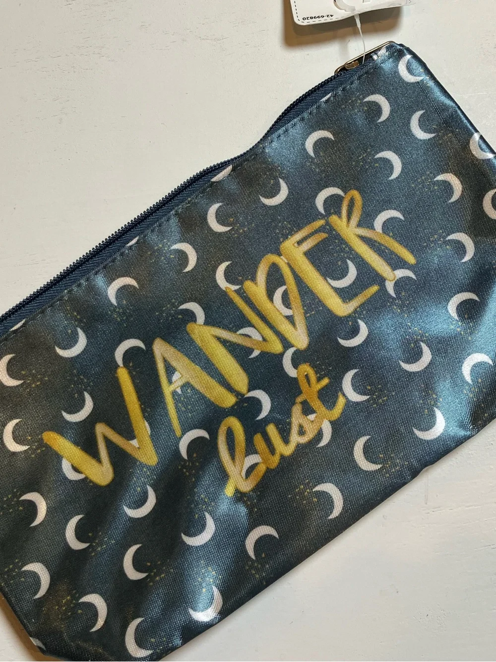 “Wander Lust” Cosmetic Bag in Thick Satin Fabric